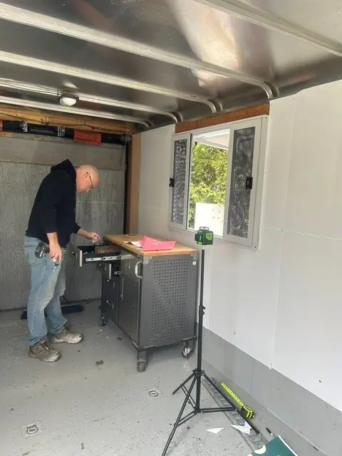 Kevin hard at work on the build